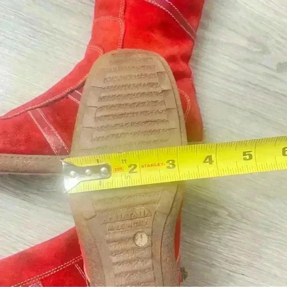 AQUATALIA ORANGE SUEDE WINTER BOOTS MADE IN ITALY SQUARE TOE WEDGE SIZE 8 - Picture 13 of 15